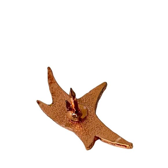Goldtone Enameled Copper Color Sparkle Lapel Pin Star Starfish 1" - Picture 3 of 5